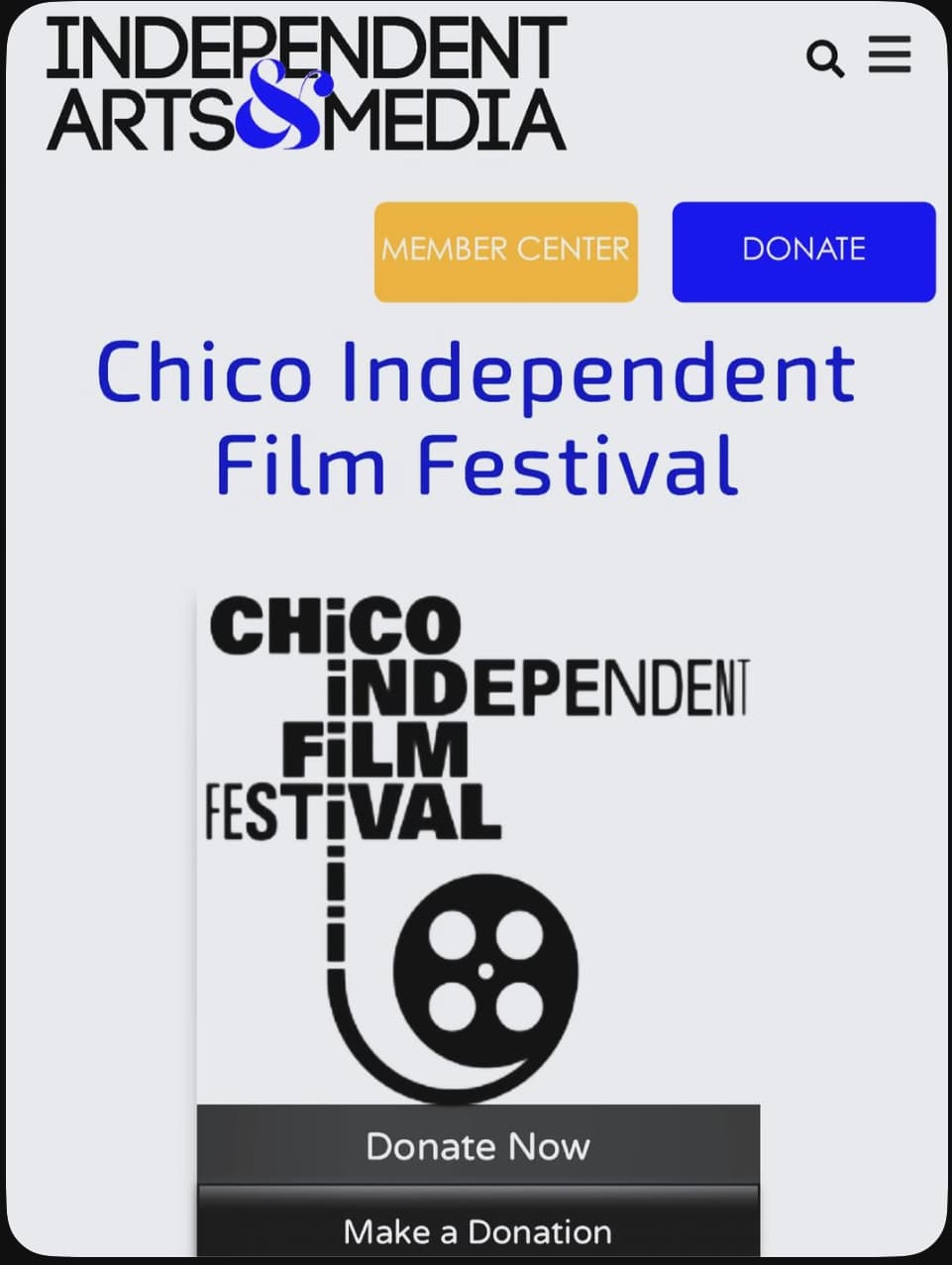 The Chico Independent Film Festival Season 12 logo