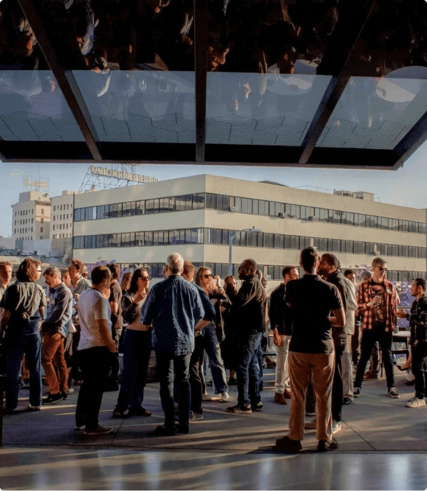 Filmmakers gathering at an event